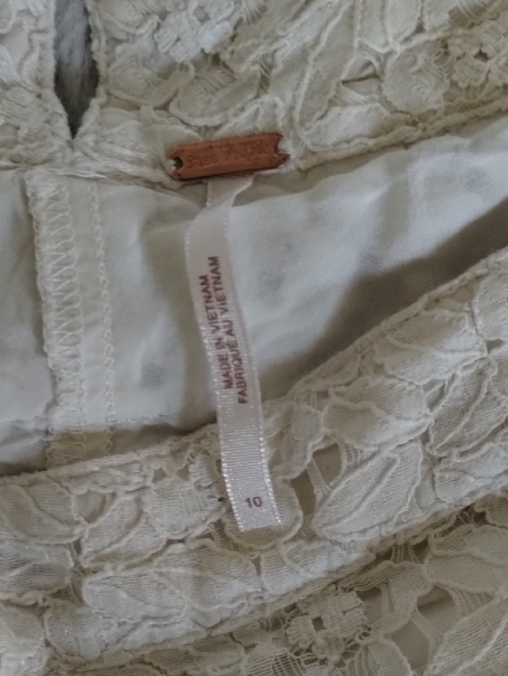Free People Cream Lace Overlay Women's Shorts - Picture 7 of 16